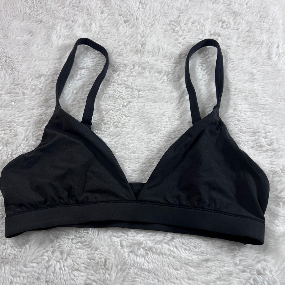 Skims Women's Onyx Black Triangle Bralette Adjustable Straps‎ Size XS 1687 NWOT